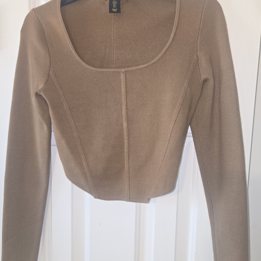 House of Harlow 1960 Tan Crop Top